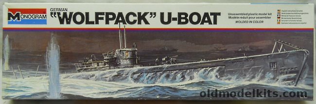 Monogram 1/209 Wolfpack U-505 Type IX U-Boat - (ex Aurora), 3102 plastic model kit